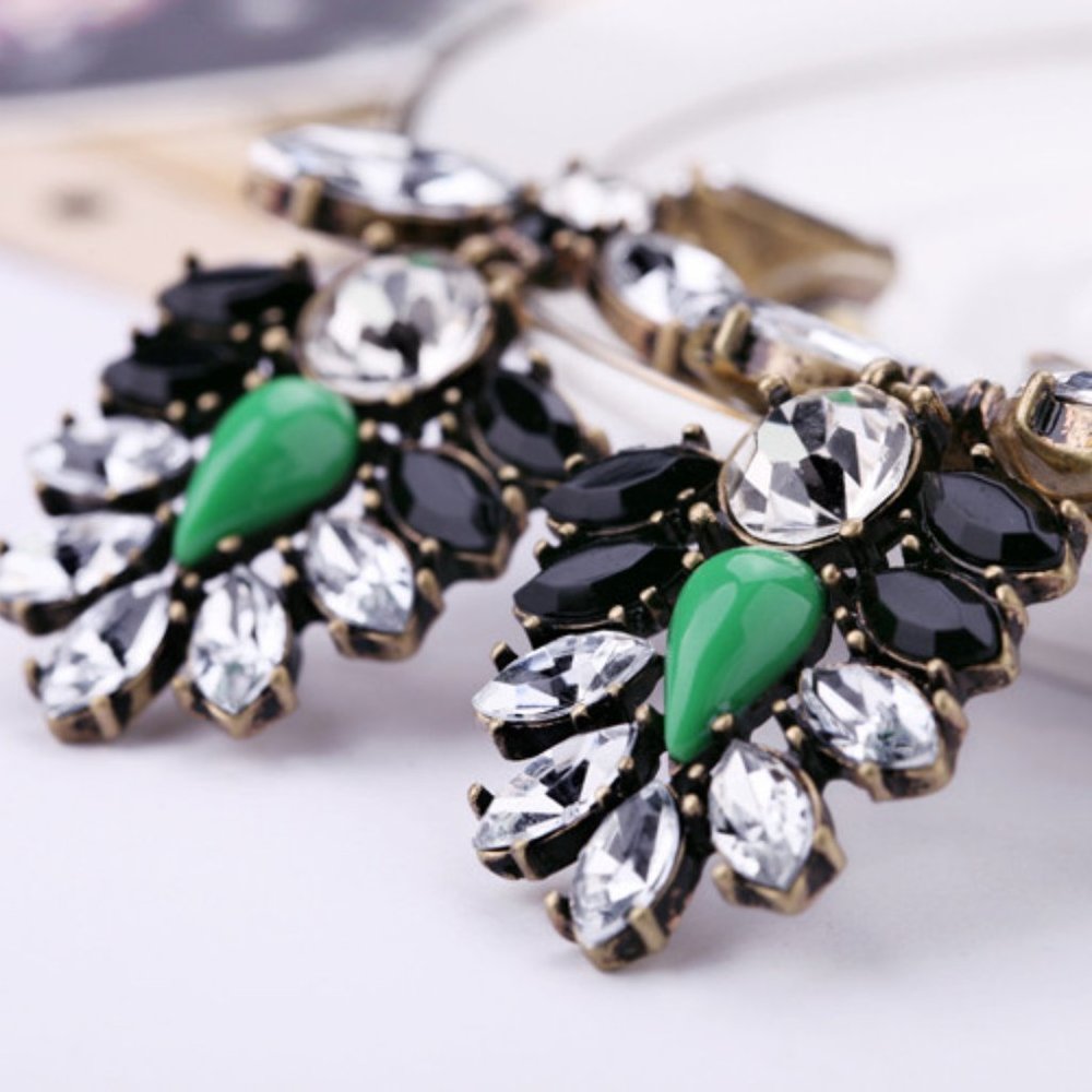 Large Multi Crystal Bold Stud Earrings - image 5